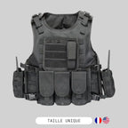 Gilet Tactique Police Airsoft - BDU AIRSOFT - Noir
