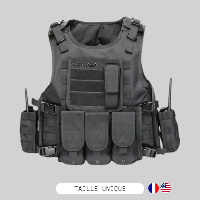 Gilet Police Gendarmerie Airsoft - 900D Imperméable Velcro Modulaire