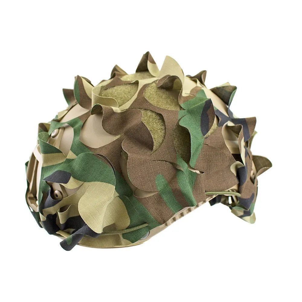 Housse de casque Ghillie 3D camouflage airsoft - Standard - BDU AIRSOFT - CCE / Woodland