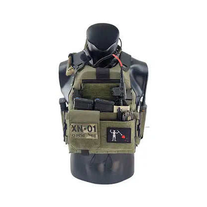 Gilet tactique gendarmerie - Twinfacons plate carrier green army quipé