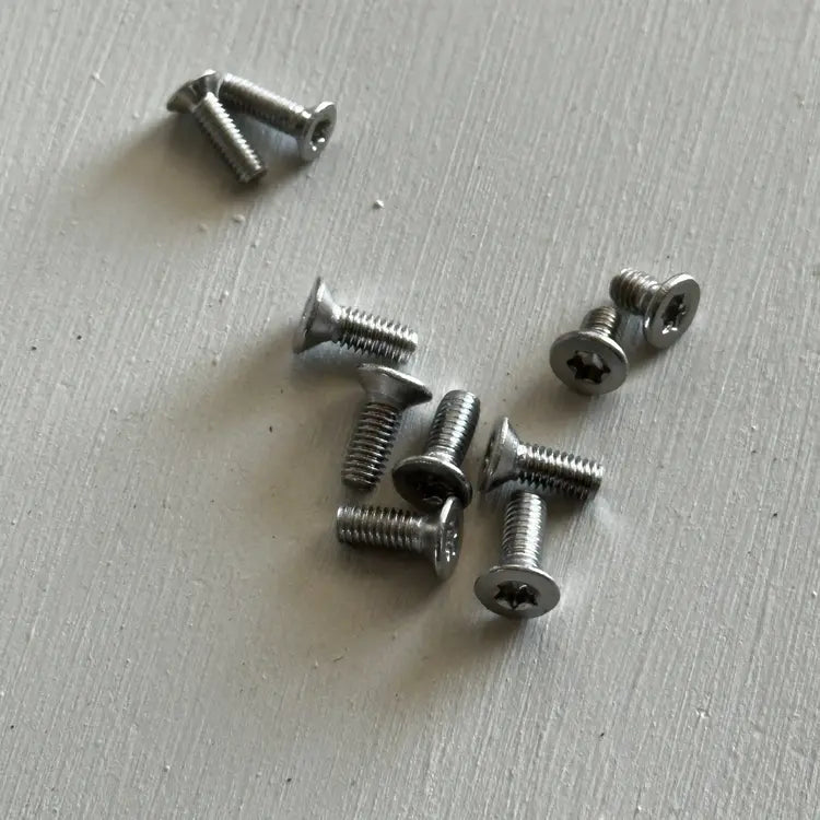 Vue rapprochée d'une vis du pack vis AAP-01. L'empreinte Torx est clairement visible, conçue pour un kit visserie Torx anti-foirage, permettant des démontages répétés sans usure de la tête.