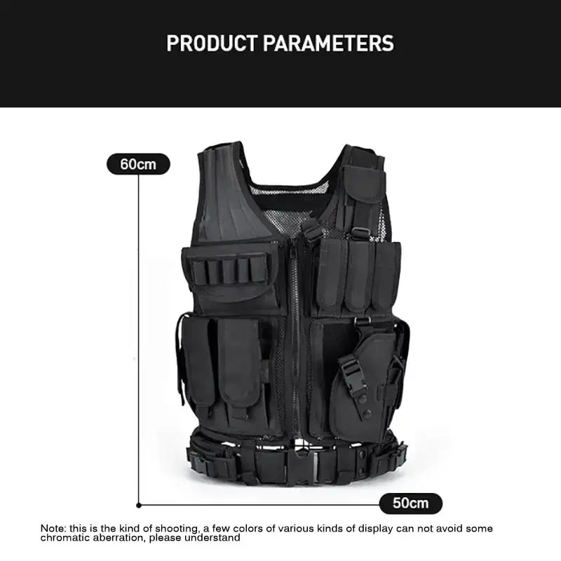 Police Gilet Tactique Airsoft + Ceinture intégrée dimensions