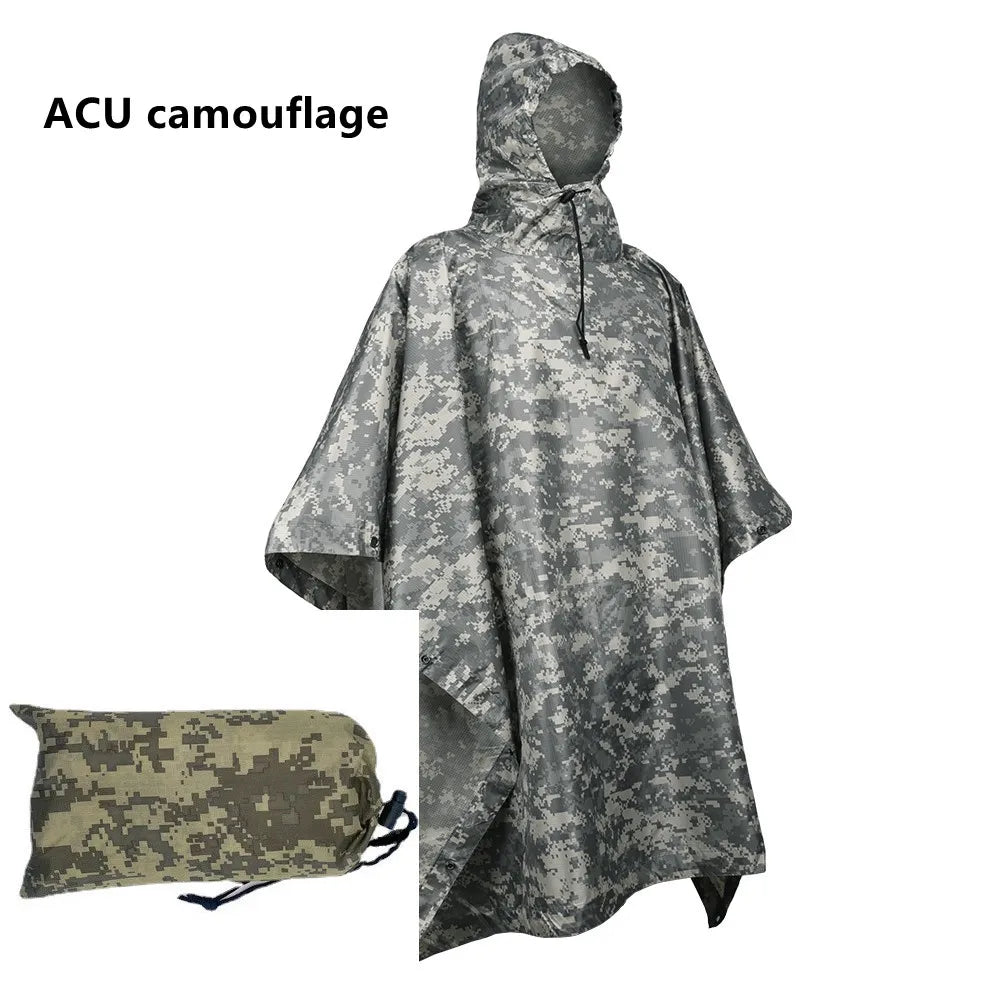 Poncho airsoft imperméable en camouflage ACU avec son sac - BDU AIRSOFT