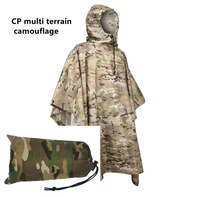 Poncho airsoft imperméable en camouflage Multicam CP multi-terrain - BDU AIRSOFT