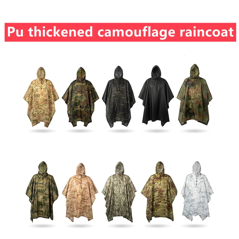 Les douze motifs de camouflage du poncho airsoft imperméable - BDU AIRSOFT