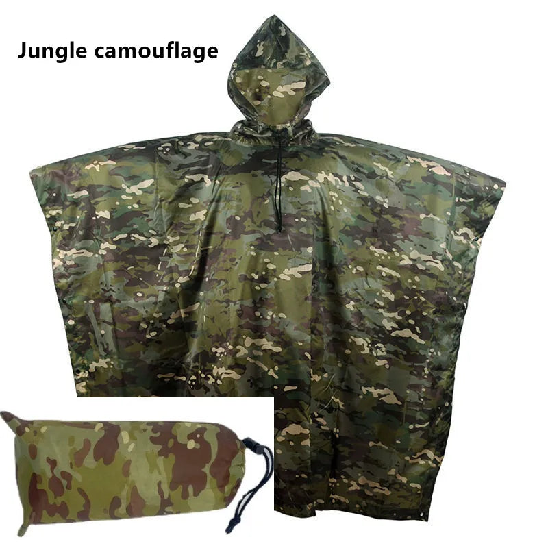 Poncho airsoft imperméable en camouflage jungle vert avec son sac - BDU AIRSOFT