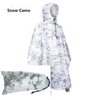 Poncho airsoft imperméable en camouflage neige avec son sac - BDU AIRSOFT