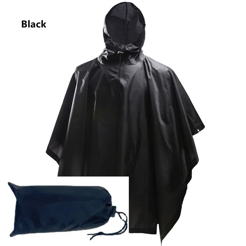 Poncho airsoft imperméable noir uni avec son sac de rangement - BDU AIRSOFT