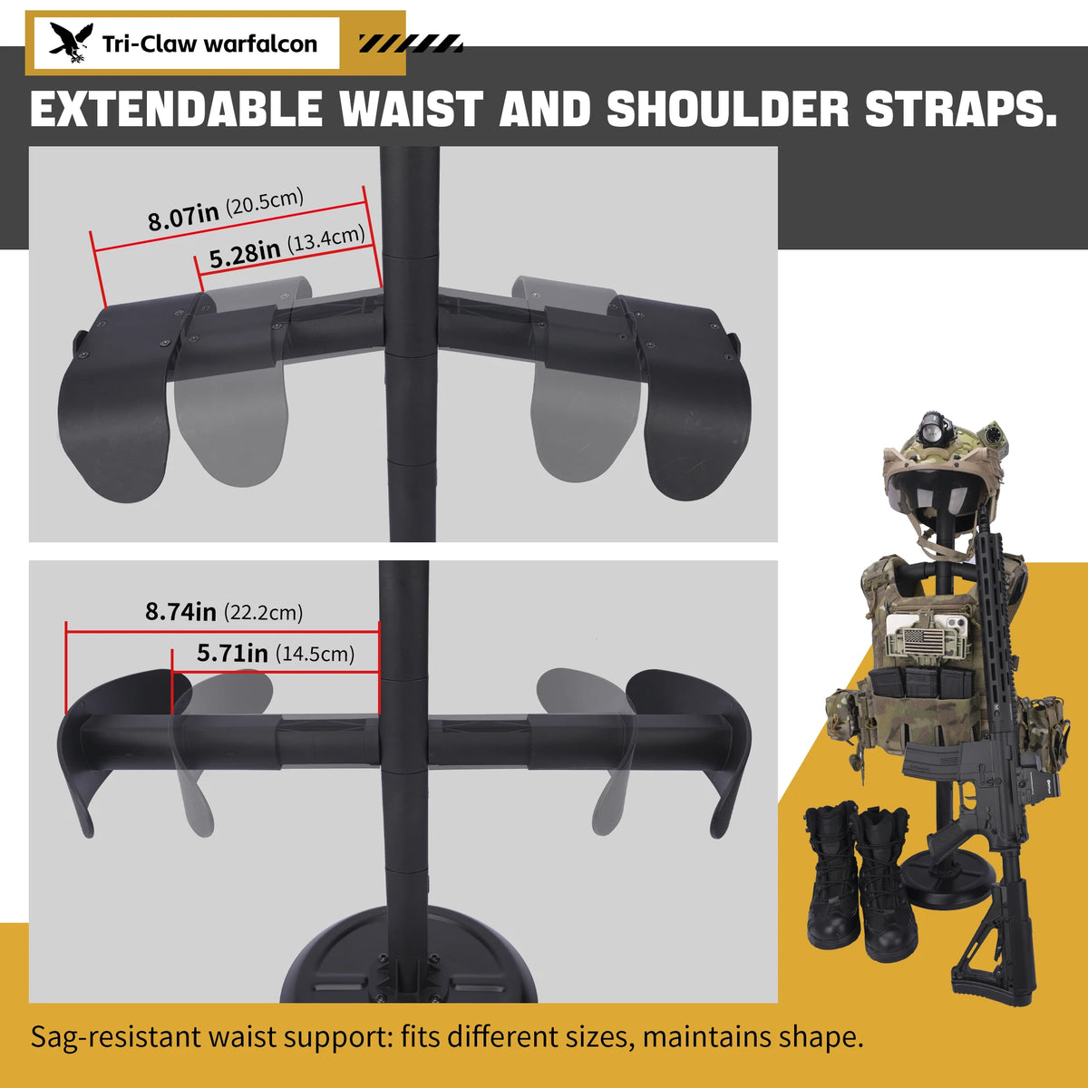 Appuis d'épaules et de taille extensibles du présentoir gilet tactique - BDU AIRSOFT