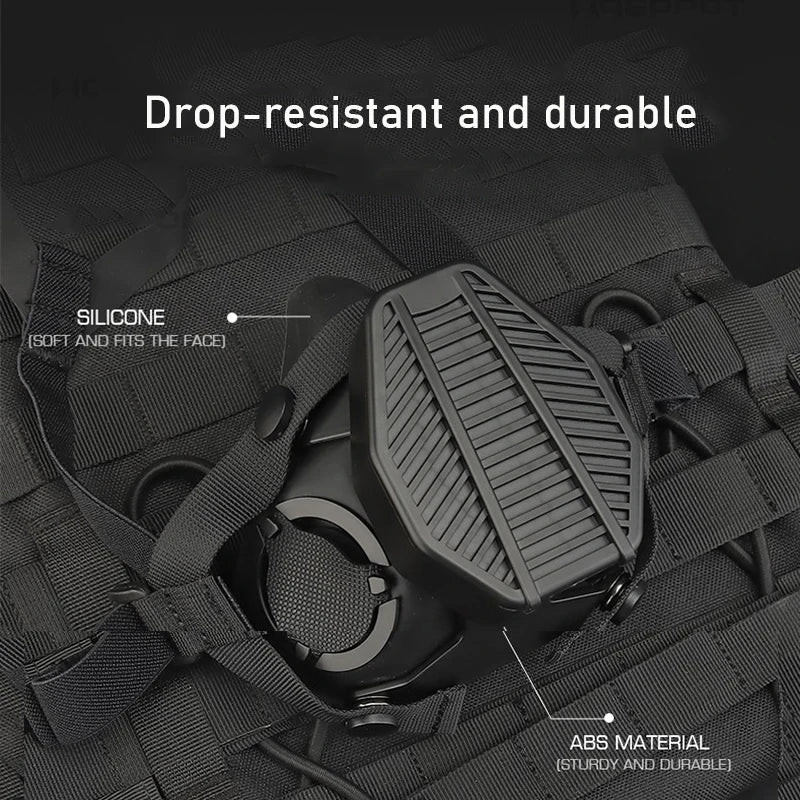 Respirateur tactique SOTR airsoft, détail du harnais de tête - BDU AIRSOFT