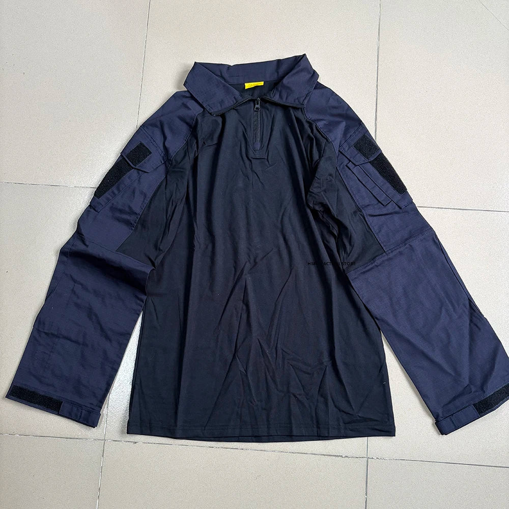 Chemise de combat G3 bleu marine, col et empiècements d'épaules - BDU AIRSOFT