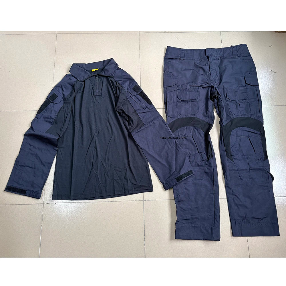 Chemise et pantalon de combat G3 bleu marine côte à côte - BDU AIRSOFT