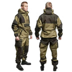 Tenue Gorka 4 airsoft kaki foncé portée, vue de face et de trois quarts - BDU AIRSOFT