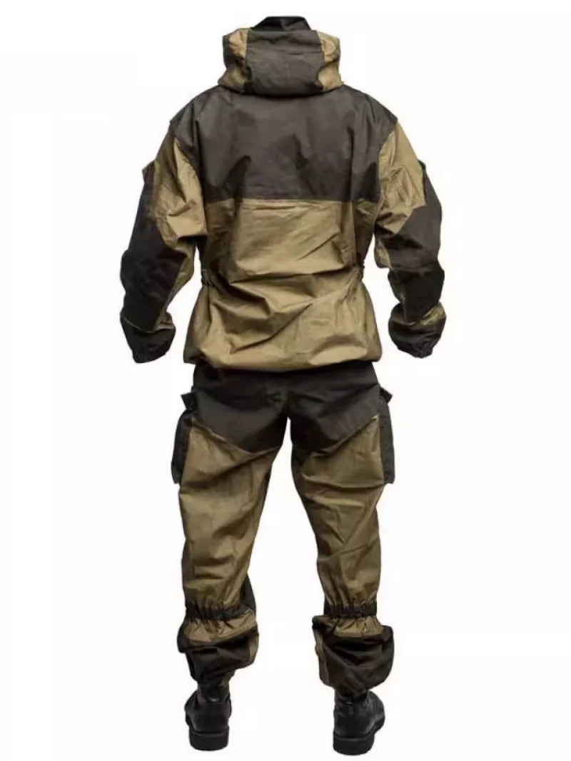 Tenue Gorka 4 airsoft vue de dos, anorak à capuche et pantalon - BDU AIRSOFT