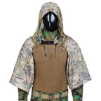 Veste ghillie airsoft désert à capuche sur tenue de combat - BDU AIRSOFT