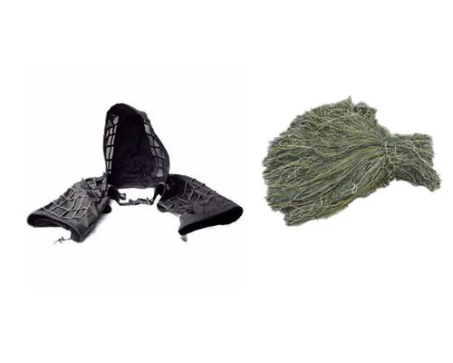 Veste ghillie airsoft noire et fil de camouflage jungle - BDU AIRSOFT