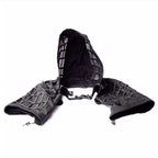 Veste ghillie airsoft noire à capuche et filet maille, à plat - BDU AIRSOFT